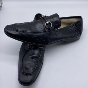Magnanni Croc Embossed Loafers Size 9 1/2